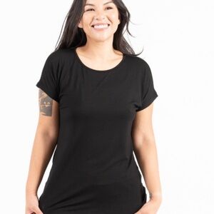 Ruby Ribbon Scoop Neck Black Tee - never taken out of bag